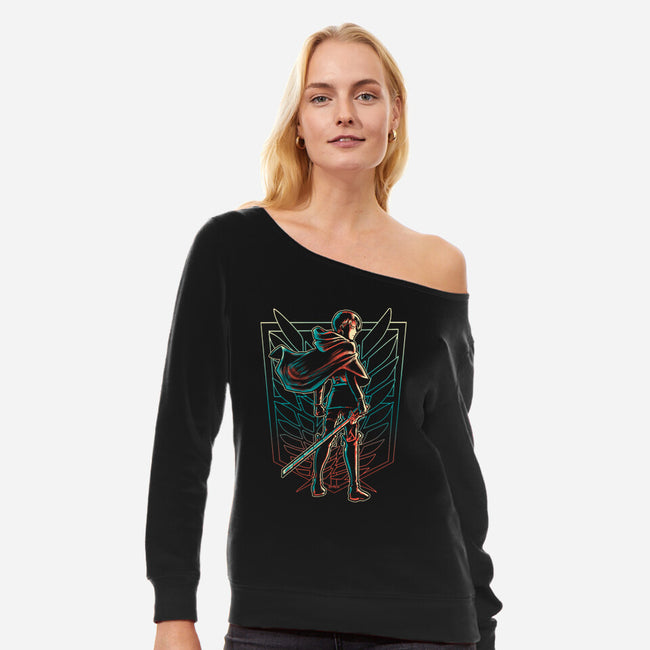 Strongest Soldier-womens off shoulder sweatshirt-Andriu