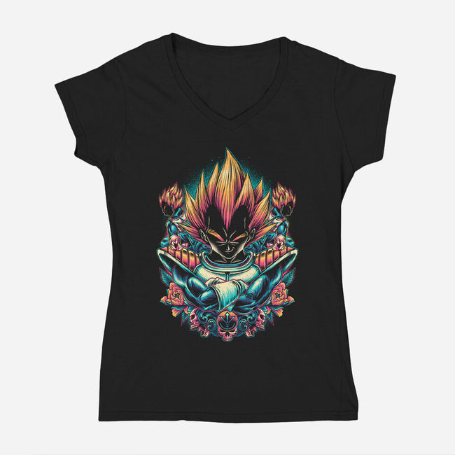 The Proud Prince-womens v-neck tee-glitchygorilla
