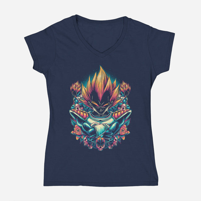The Proud Prince-womens v-neck tee-glitchygorilla