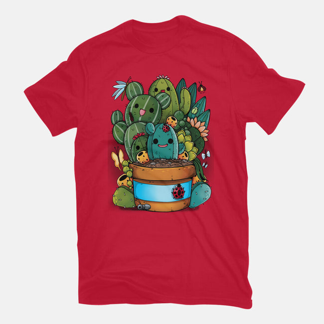 Cactus Succulents-womens basic tee-Vallina84