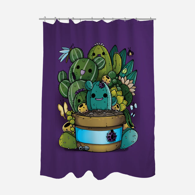 Cactus Succulents-none polyester shower curtain-Vallina84