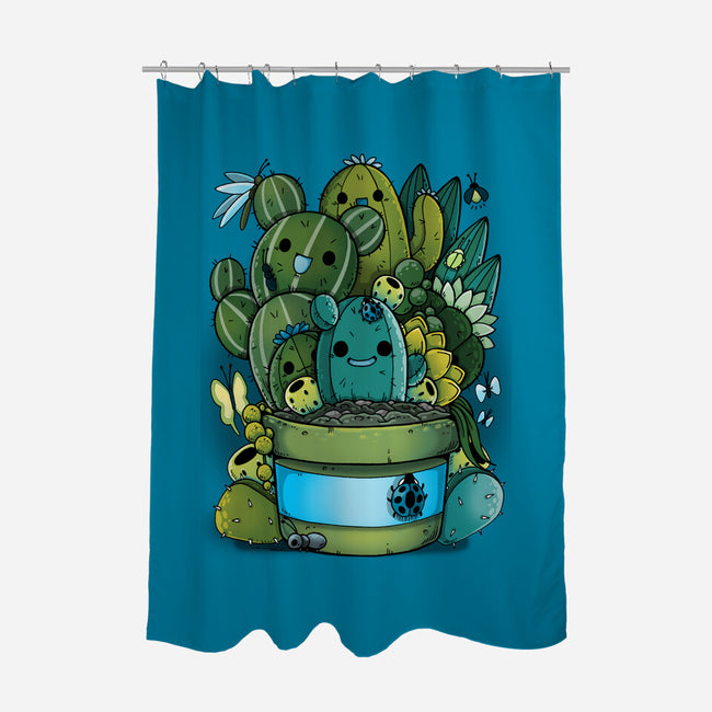 Cactus Succulents-none polyester shower curtain-Vallina84