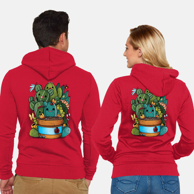 Cactus Succulents-unisex zip-up sweatshirt-Vallina84