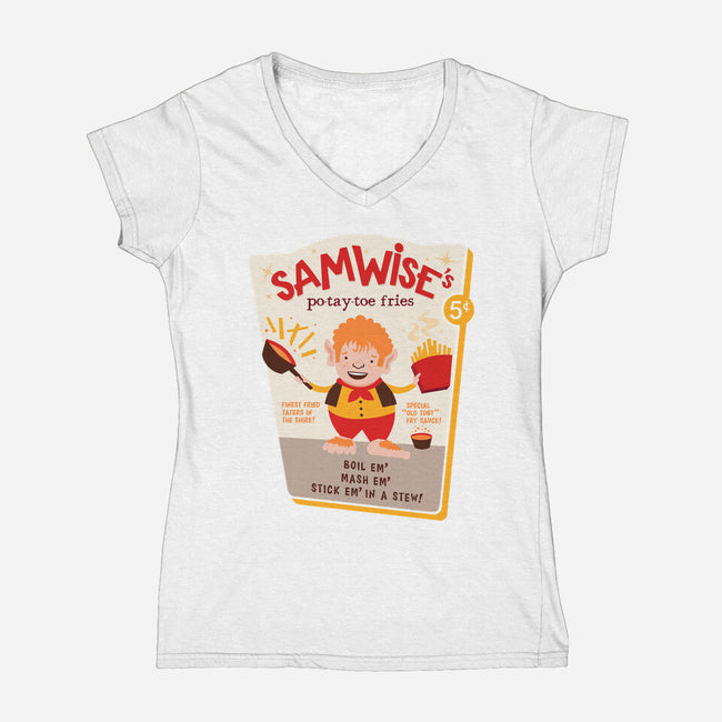 Samwise Fries-womens v-neck tee-hbdesign