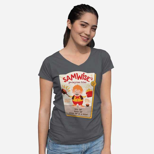 Samwise Fries-womens v-neck tee-hbdesign