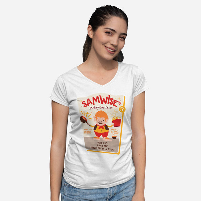Samwise Fries-womens v-neck tee-hbdesign