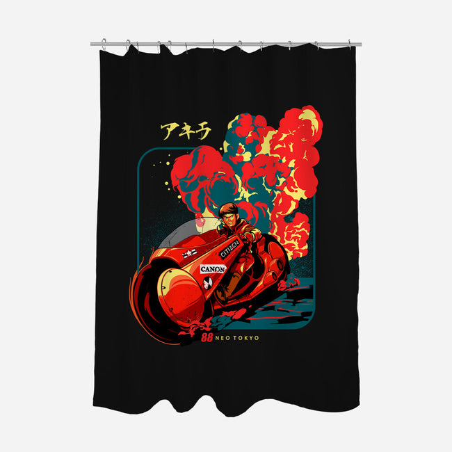 Neo Tokyo War-none polyester shower curtain-heydale