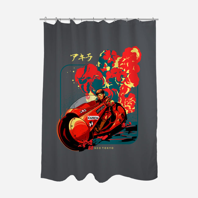 Neo Tokyo War-none polyester shower curtain-heydale