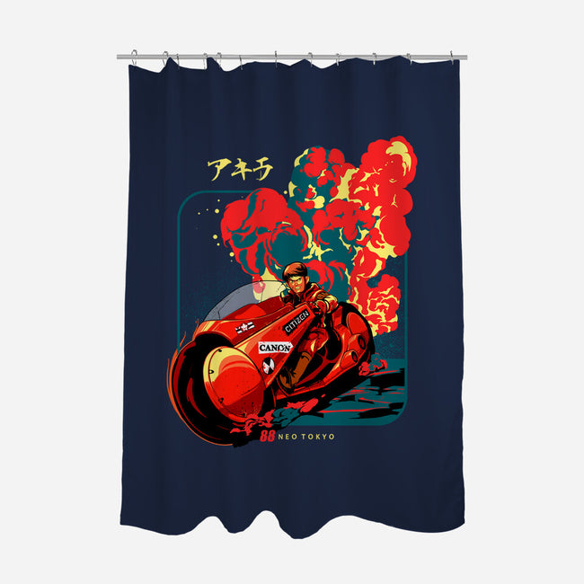 Neo Tokyo War-none polyester shower curtain-heydale