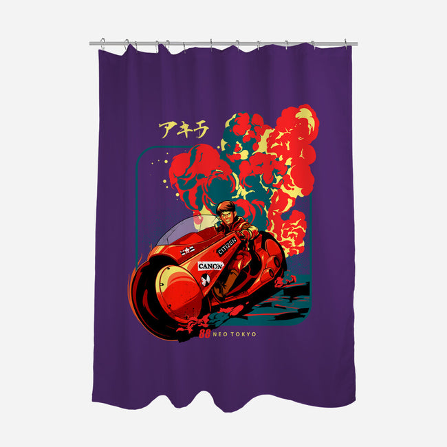 Neo Tokyo War-none polyester shower curtain-heydale