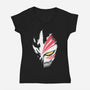 Hollow Mask-womens v-neck tee-xMorfina