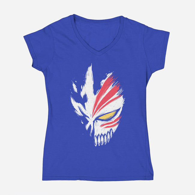 Hollow Mask-womens v-neck tee-xMorfina