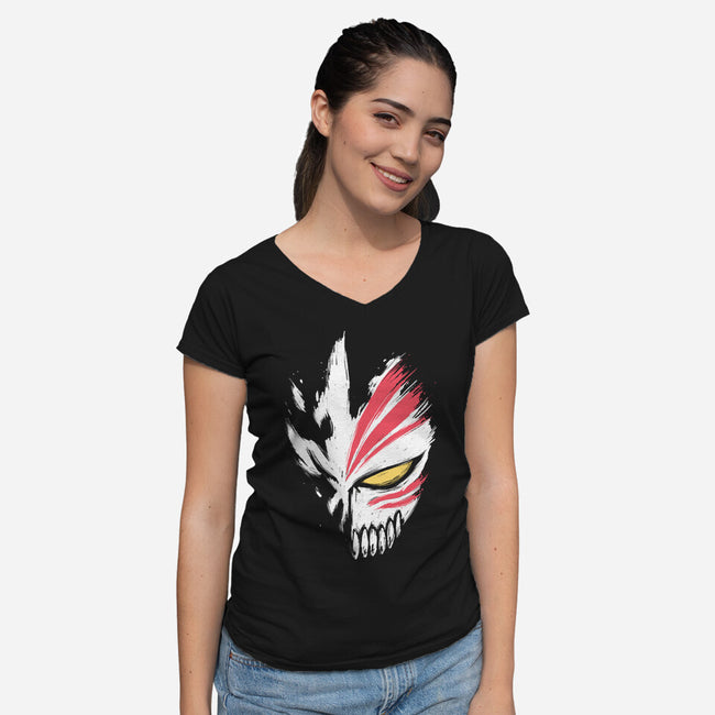 Hollow Mask-womens v-neck tee-xMorfina