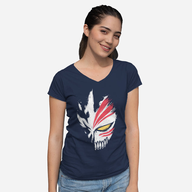 Hollow Mask-womens v-neck tee-xMorfina