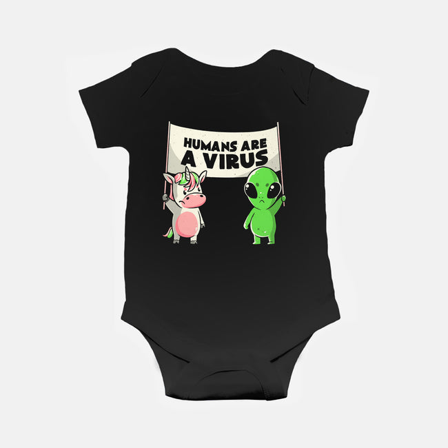 Humans Are A Virus-baby basic onesie-eduely