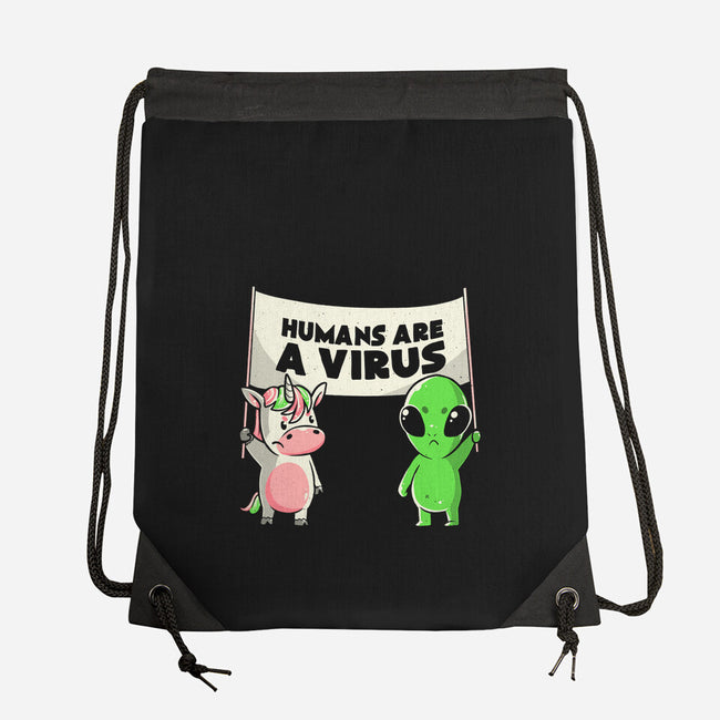 Humans Are A Virus-none drawstring bag-eduely