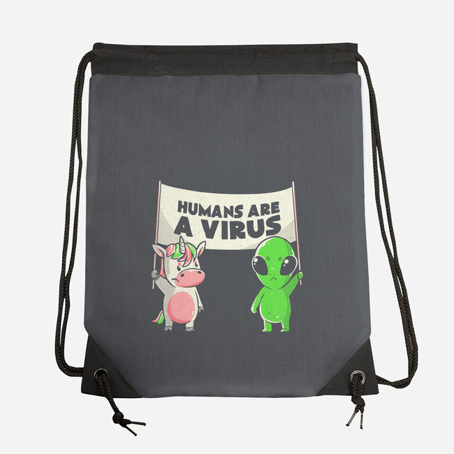 Humans Are A Virus-none drawstring bag-eduely