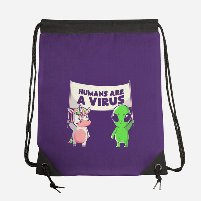 Humans Are A Virus-none drawstring bag-eduely