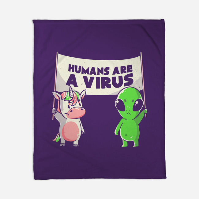 Humans Are A Virus-none fleece blanket-eduely