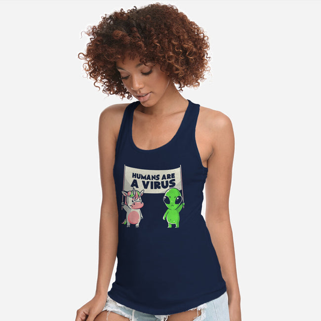Humans Are A Virus-womens racerback tank-eduely