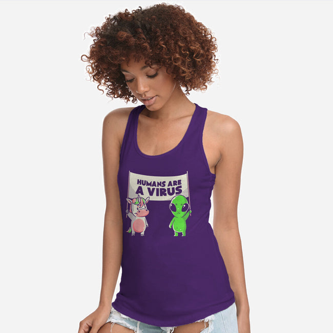 Humans Are A Virus-womens racerback tank-eduely