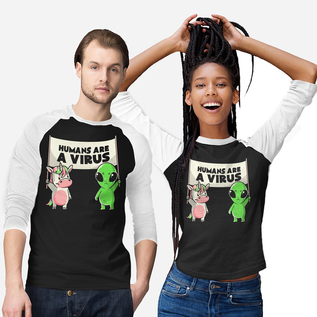 Humans Are A Virus-unisex baseball tee-eduely