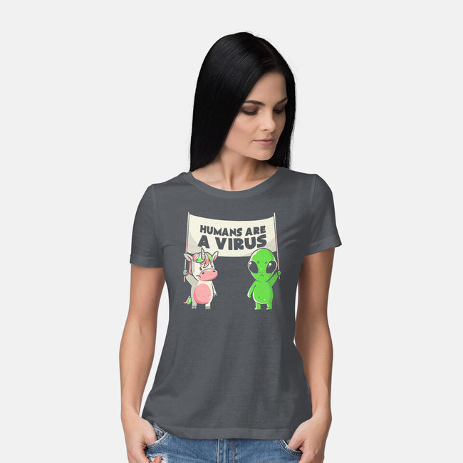 Humans Are A Virus-womens basic tee-eduely