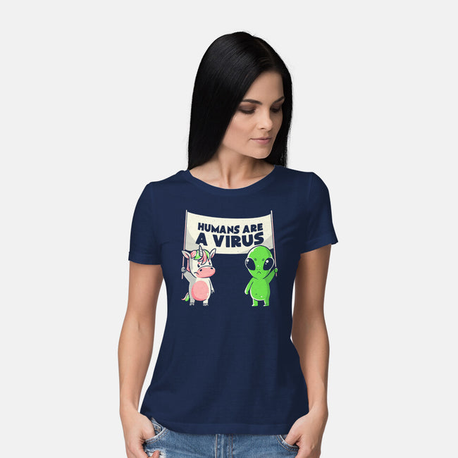 Humans Are A Virus-womens basic tee-eduely