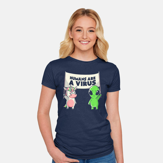 Humans Are A Virus-womens fitted tee-eduely