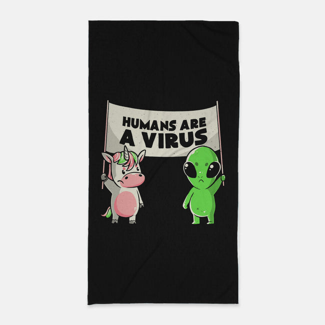 Humans Are A Virus-none beach towel-eduely