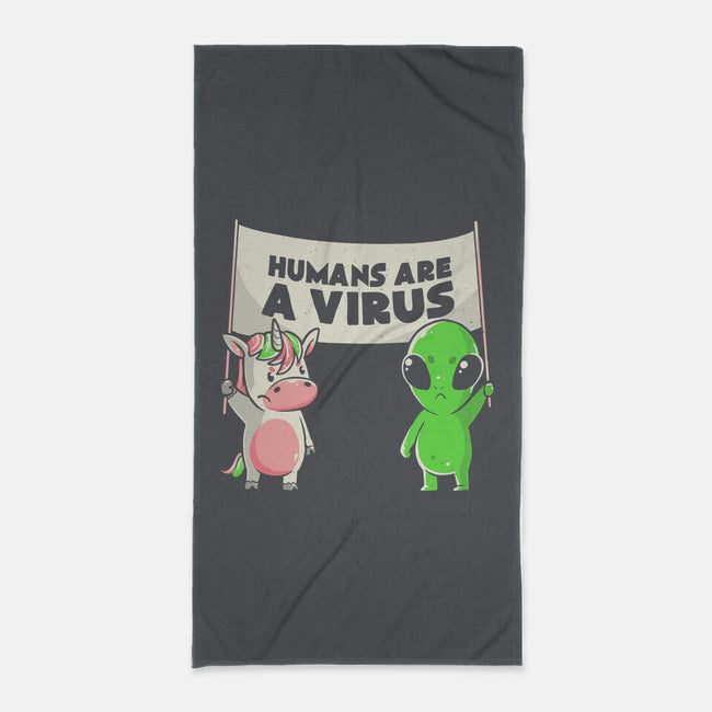 Humans Are A Virus-none beach towel-eduely