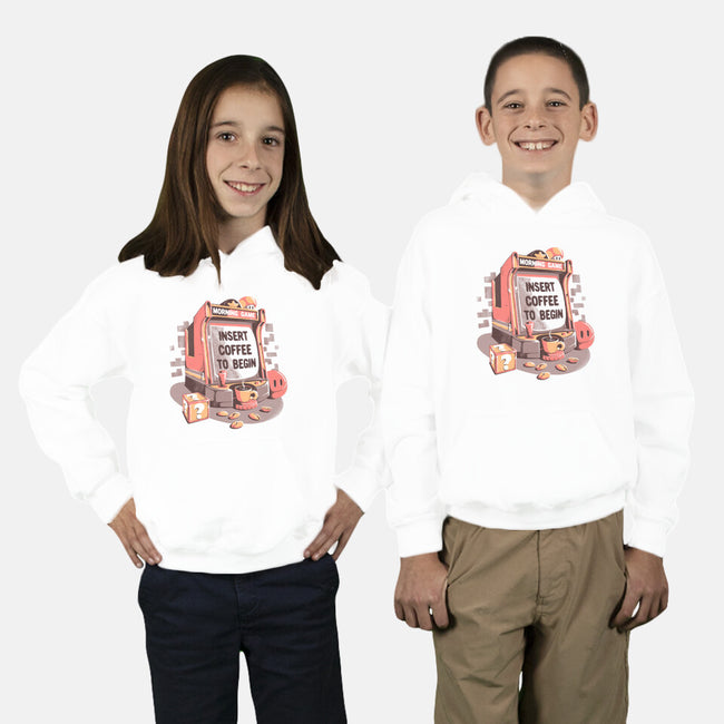 Insert Coffee To Begin-youth pullover sweatshirt-eduely