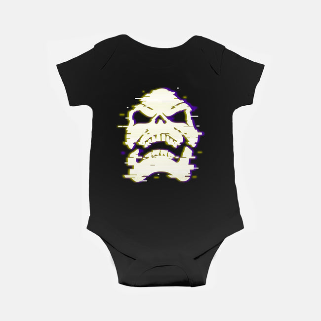 Glitchy Skull-baby basic onesie-Skullpy