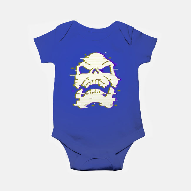 Glitchy Skull-baby basic onesie-Skullpy