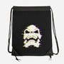 Glitchy Skull-none drawstring bag-Skullpy
