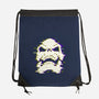Glitchy Skull-none drawstring bag-Skullpy