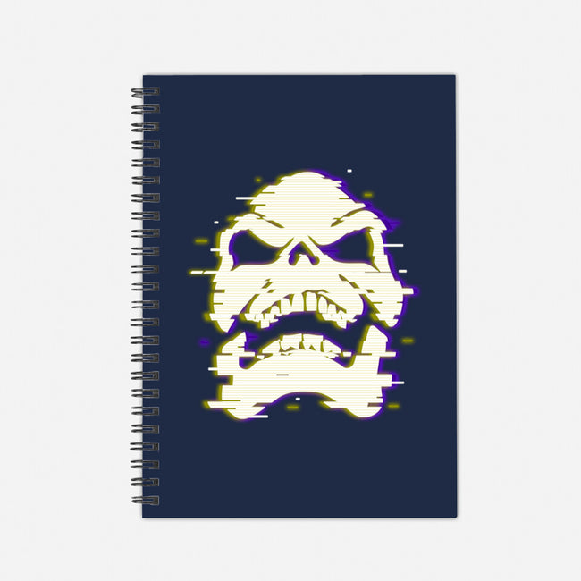 Glitchy Skull-none dot grid notebook-Skullpy