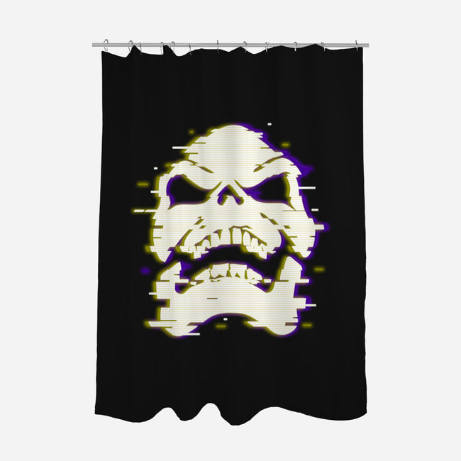 Glitchy Skull-none polyester shower curtain-Skullpy