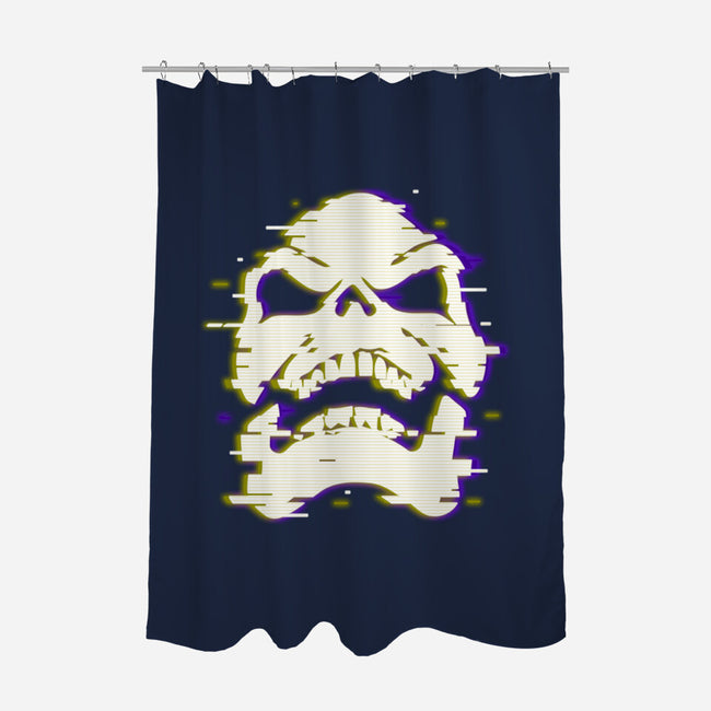 Glitchy Skull-none polyester shower curtain-Skullpy