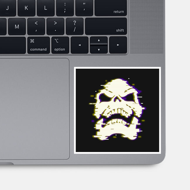 Glitchy Skull-none glossy sticker-Skullpy