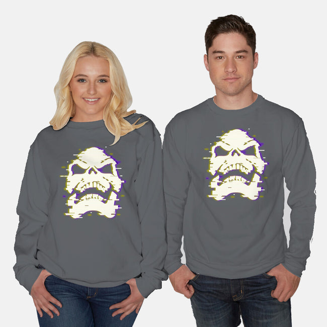 Glitchy Skull-unisex crew neck sweatshirt-Skullpy