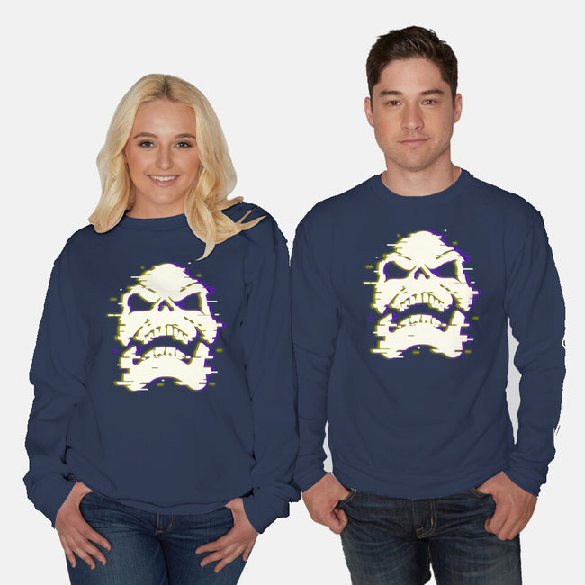 Glitchy Skull-unisex crew neck sweatshirt-Skullpy