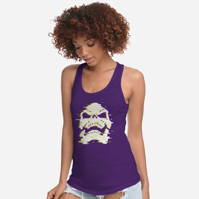 Glitchy Skull-womens racerback tank-Skullpy