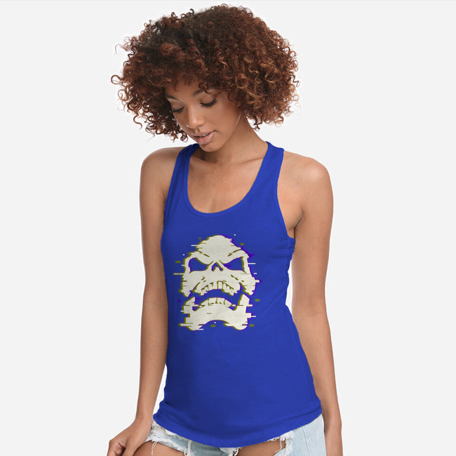 Glitchy Skull-womens racerback tank-Skullpy