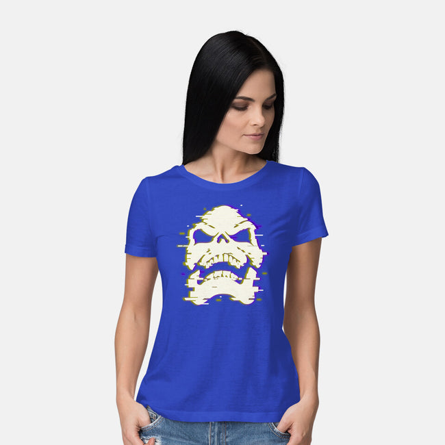 Glitchy Skull-womens basic tee-Skullpy