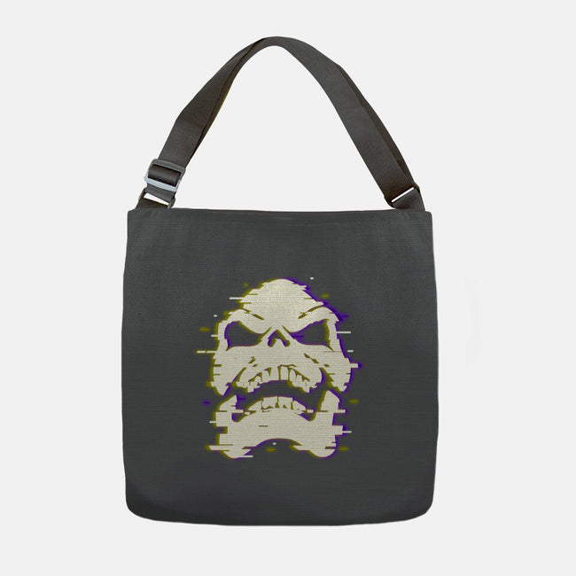Glitchy Skull-none adjustable tote-Skullpy