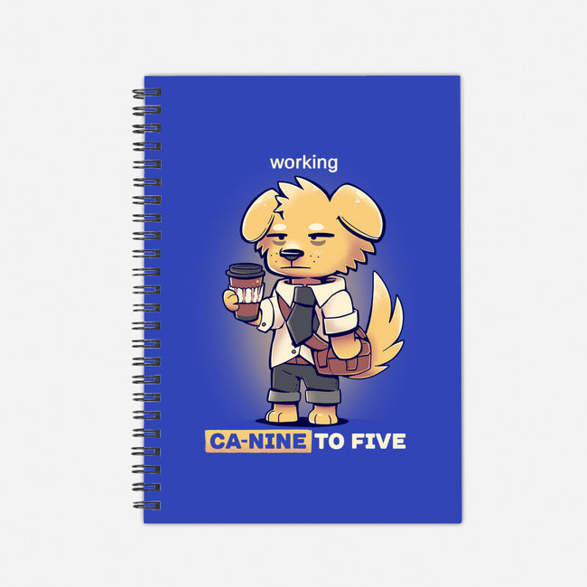 Working Canine To Five-none dot grid notebook-TechraNova