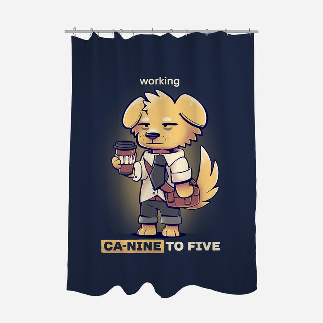 Working Canine To Five-none polyester shower curtain-TechraNova