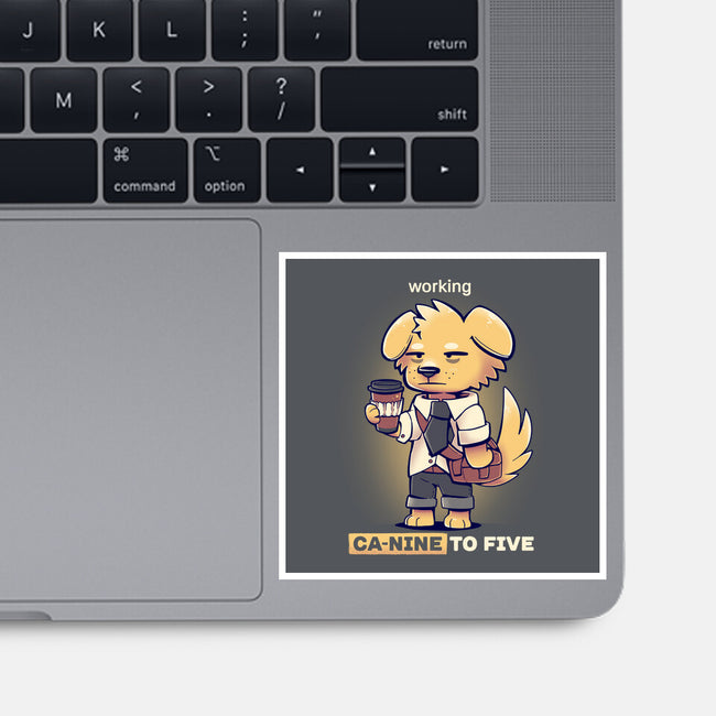 Working Canine To Five-none glossy sticker-TechraNova