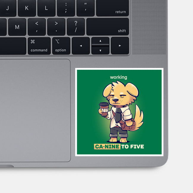 Working Canine To Five-none glossy sticker-TechraNova